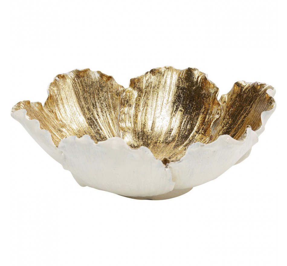 Serveerschaal bloem wit en goud Ø20cm Kare Design Serveerschaal bloem wit en goud Ø20cm Kare Design