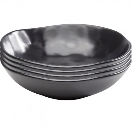 Soepborden Organic Ø22cm zwart (4/Set) Kare Design