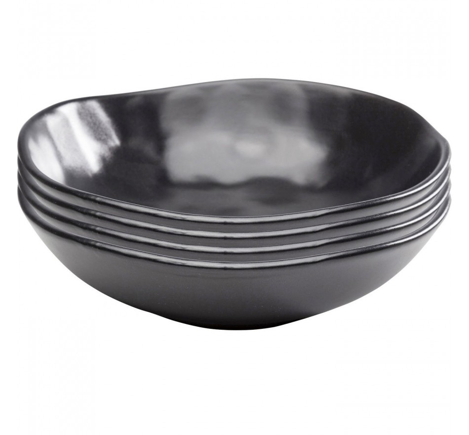 Plate Deep Organic Ø22cm black (4/Set) Kare Design Plate Deep Organic Ø22cm black (4/Set) Kare Design