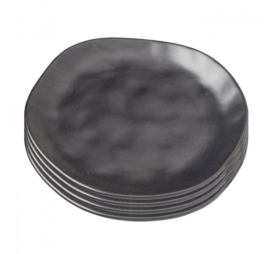 Plate Organic Ø26cm black (4/set) Kare Design Plate Organic Ø26cm black (4/set) Kare Design