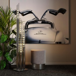 Stool Cherry Light Grey Silver Ø35cm Kare Design