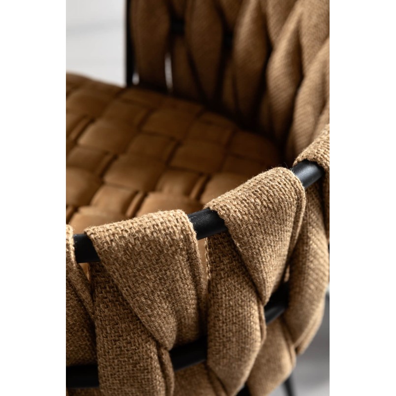 Chair with Armrest Cheerio Yellow incl. Cushion Kare Design