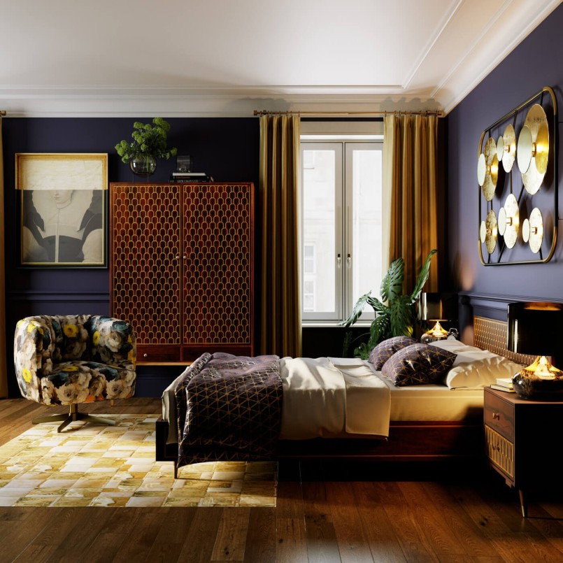 Fauteuil pivotant Peony jaune