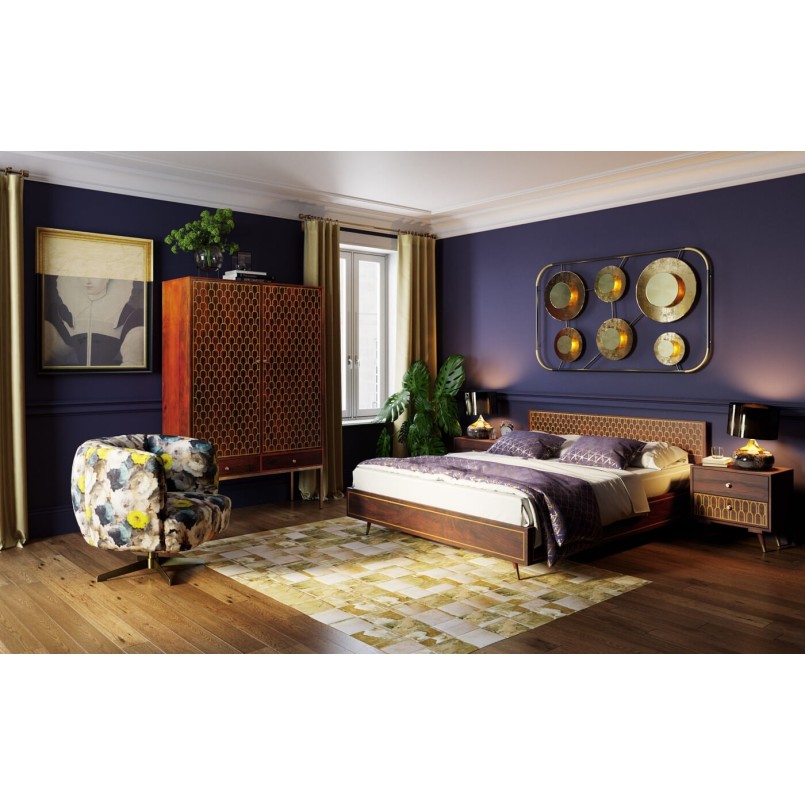 Fauteuil pivotant Peony jaune