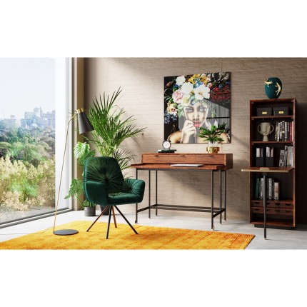 Draaistoel met armleuningen Mila groen fluweel Kare Design