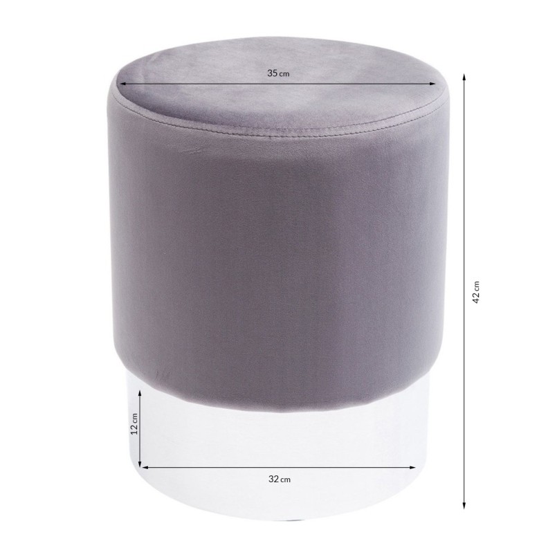 Tabouret Cherry gris clair et chrome Kare Design