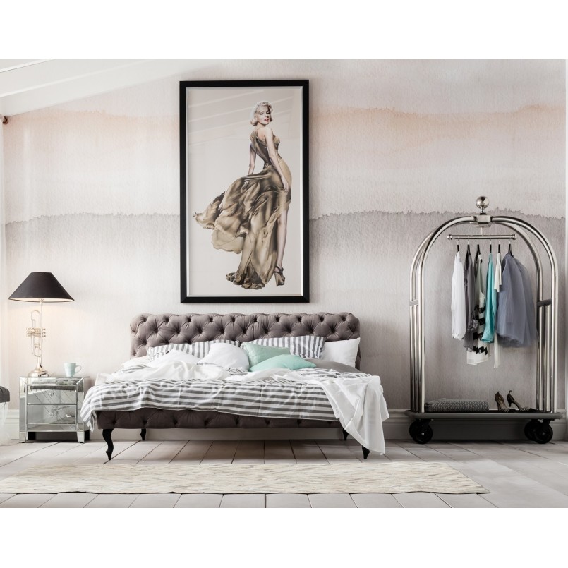 Bed Desire Velvet Silver Grey 160x200 cm Kare Design