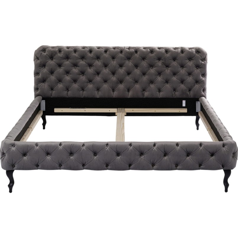 Bed Desire Velvet Silver Grey 160x200 cm Kare Design