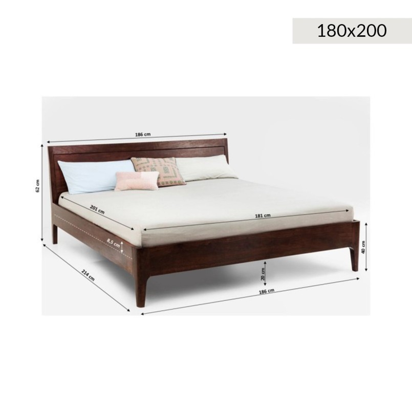 Lit Brooklyn walnut 160x200cm Kare Design