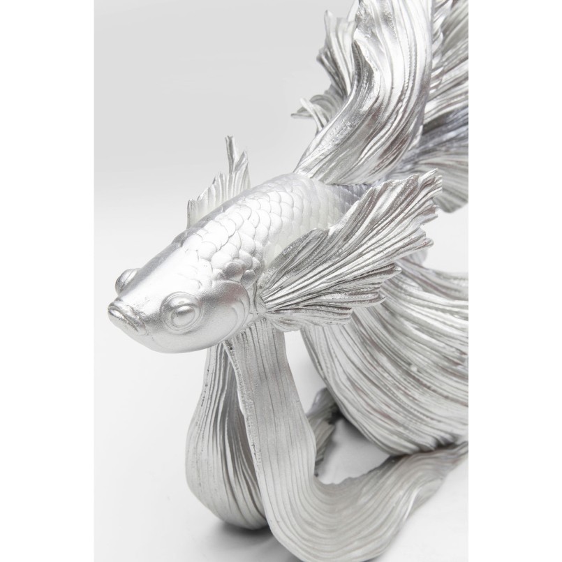Deco Object Betta Fish Silver Small Kare Design