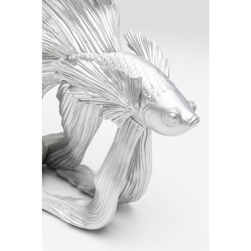 Deco Object Betta Fish Silver Small Kare Design