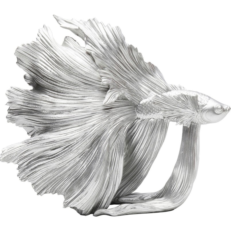 Deco Object Betta Fish Silver Small Kare Design