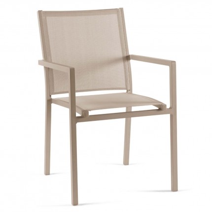 Outdoor Chair with armrests Bari taupe Gescova