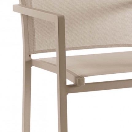 Outdoor Chair with armrests Bari taupe Gescova